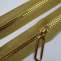 Reißverschluss gold + Zipper 5mm Knochen-Reißverschluss