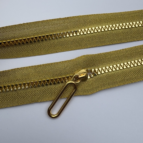 Reißverschluss gold + Zipper 5mm Knochen-Reißverschluss