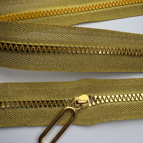 Reißverschluss gold + Zipper 5mm Knochen-Reißverschluss