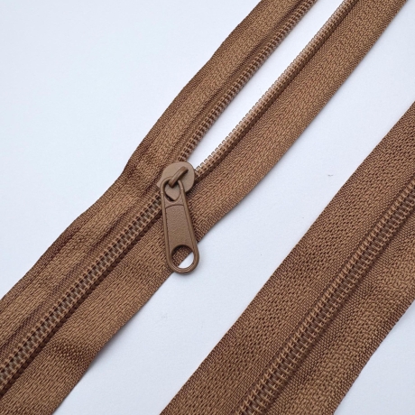 Reißverschluss braun mittelbraun + Zipper 