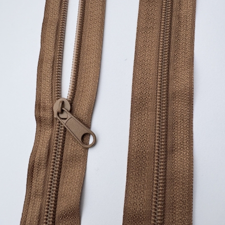 Reißverschluss braun mittelbraun + Zipper 