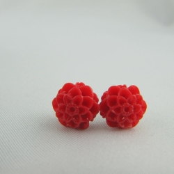 Ohrstecker Dahlie Rot