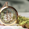 Kette Blüten Moos rosegold Medaillon Edelstahl Terrarium Geschenk