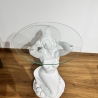 Wunderschöner Tisch, sitzende Meerjungfrau. 56 cm.