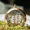 Kette Blüten Moos rosegold Medaillon Edelstahl Terrarium Geschenk