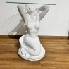Wunderschöner Tisch, sitzende Meerjungfrau. 56 cm.