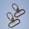 2x Karabinerhaken 40 mm / 38 mm gold -neu-