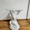 Wunderschöner Tisch, sitzende Meerjungfrau. 56 cm.