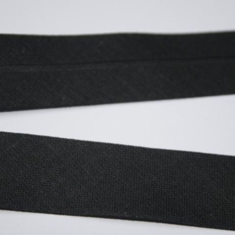 Schrägband Baumwolle 18 mm schwarz