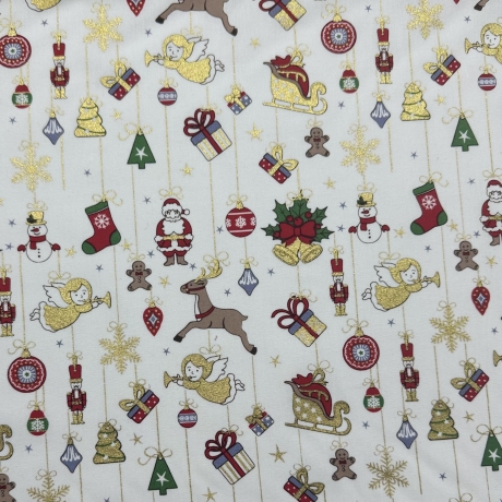 Weihnachtsstoff Baumwollstoff Popeline Poplin 