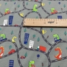 Meterware Jersey Stoff Baumwolljersey Kinder Dino Auto Fahrbahn