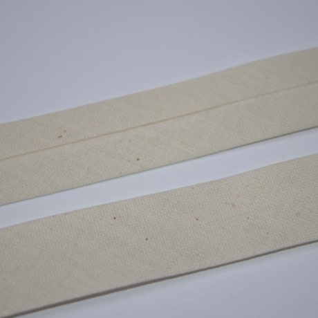 Schrägband ecru natur Baumwolle 18 mm