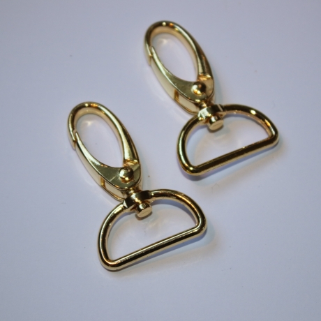 2x Karabinerhaken 25 mm gold Karabiner RE