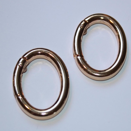 2x ovaler Karabiner rosAgold gold Ellipse Oval-Ring oval