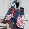 Unikat Tasche mit Rosen Dekor und Spitzenborte in Fuchsia Pink