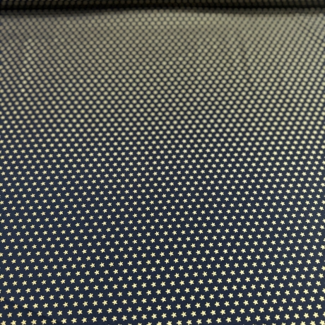 Weihnachtsstoff Stern Schwarzblau Baumwollstoff Popeline Poplin 