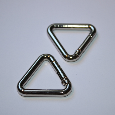2x Karabiner Dreieck silber 25 mm 