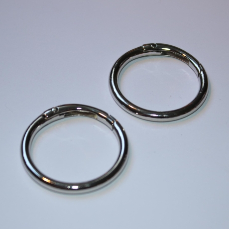 2x Rundkarabiner silber 40mm / 32mm Taschenring
