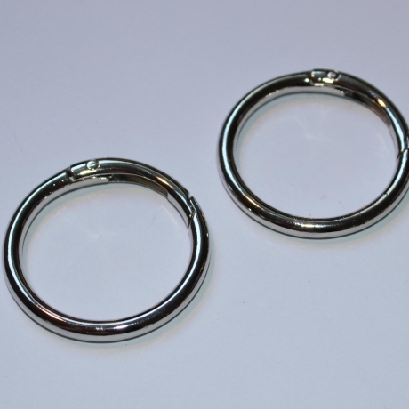 2x Rundkarabiner silber 40mm / 32mm Taschenring