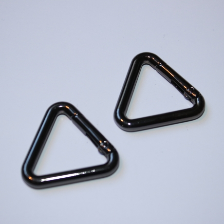 2x Karabiner Dreieck schwarz-silber 25 mm 