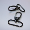 2x Karabinerhaken 40/38 mm schwarz-silber formschön für Taschen