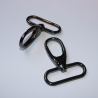 2x Karabinerhaken 40/38 mm schwarz-silber formschön für Taschen