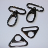 2x Dreieck-Schlaufe 30 mm schwarz-silber Triangel-Ring