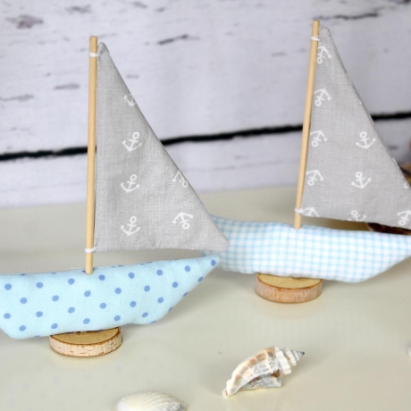 2er Set kleine Segelboote ~ Stoffdeko | Geschenkidee