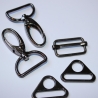 2x Karabinerhaken 25 mm schwarz-silber Taschenkarabiner