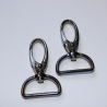 2x Karabinerhaken 25 mm schwarz-silber Taschenkarabiner