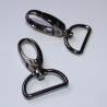 2x Karabinerhaken 25 mm schwarz-silber Taschenkarabiner