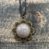 Handgefertigtes Tierhaar-Amulett Blume des Lebens