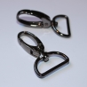 2x Karabinerhaken 25 mm schwarz-silber Taschenkarabiner
