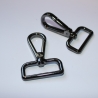 2x Karabinerhaken 30 mm schwarz-silber flach rechteckige Öse