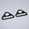 2x Dreieck-Schlaufe 30 mm schwarz-silber Triangel-Ring