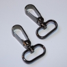 2x Karabinerhaken 25 mm schwarz-silber leicht