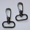 2x Karabinerhaken 25 mm schwarz-silber leicht