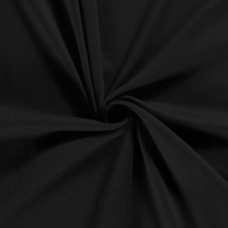 Rib Jersey Stoff | Ribjersey | Uni | Schwarz