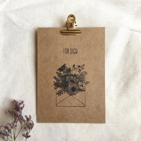 Für dich • Postkarte mit Umschlag • Geburtstag Blumen
