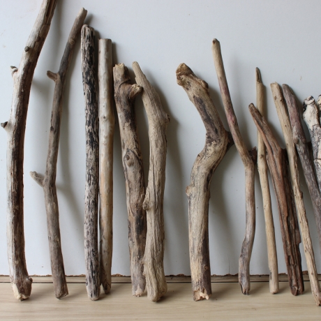 Treibholz Schwemmholz Driftwood 18 Äste  14 - 47 cm  **E10** 