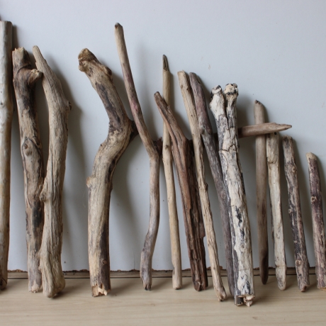 Treibholz Schwemmholz Driftwood 18 Äste  14 - 47 cm  **E10** 