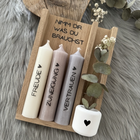 Kerzenset „nimm dir was du brauchst“, Geschenkset