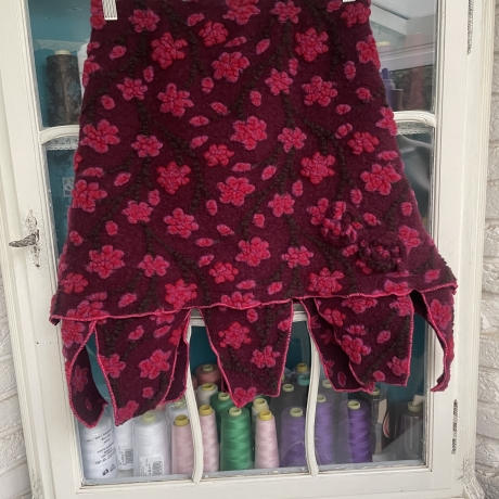 Rock Wollwalk Bordeaux Größe 34 bis 38 Taschenwerk