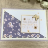 Grußkarte zum Muttertag - lila - Blumen - Holzschmetterling