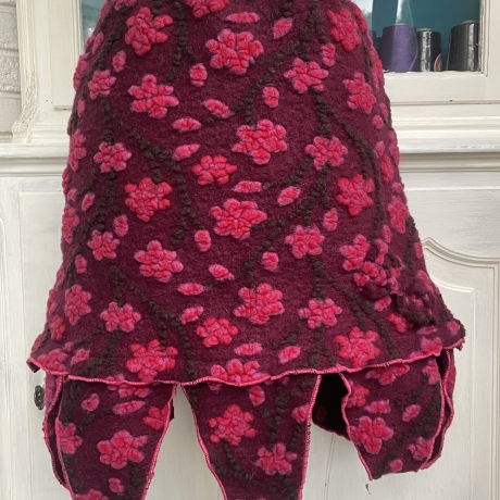 Rock Wollwalk Bordeaux Größe 34 bis 38 Taschenwerk