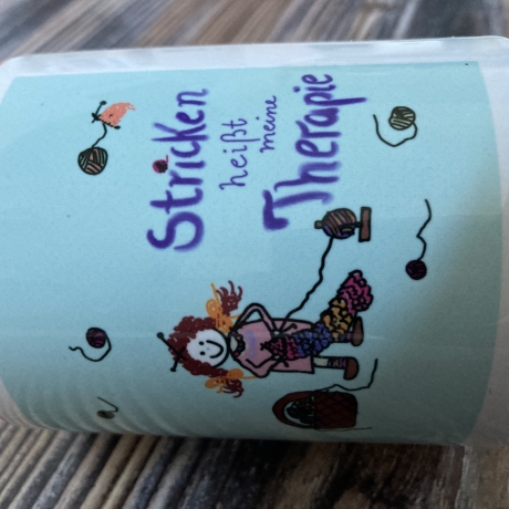 Tasse Stricken heißt meine Therapie-Eigendesign-REDUZIERT