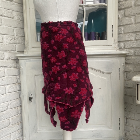 Rock Wollwalk Bordeaux Größe 34 bis 38 Taschenwerk