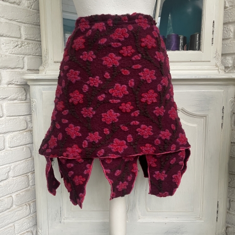 Rock Wollwalk Bordeaux Größe 34 bis 38 Taschenwerk