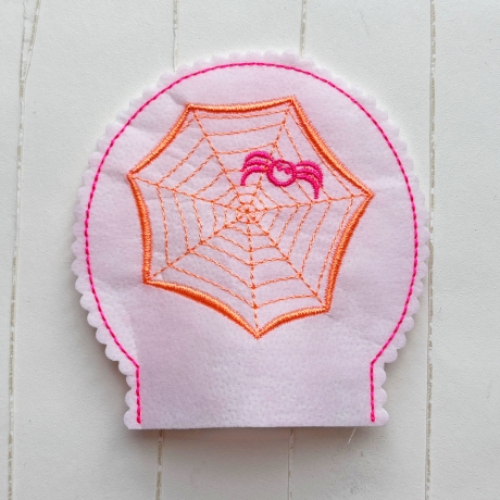 Spinne mit Netz Lichtdeko Halloween Stickdatei