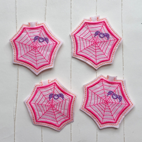 Spinne mit Netz Lichtdeko Halloween Stickdatei